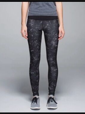 lululemon athletica Black Marble Print Leggings
